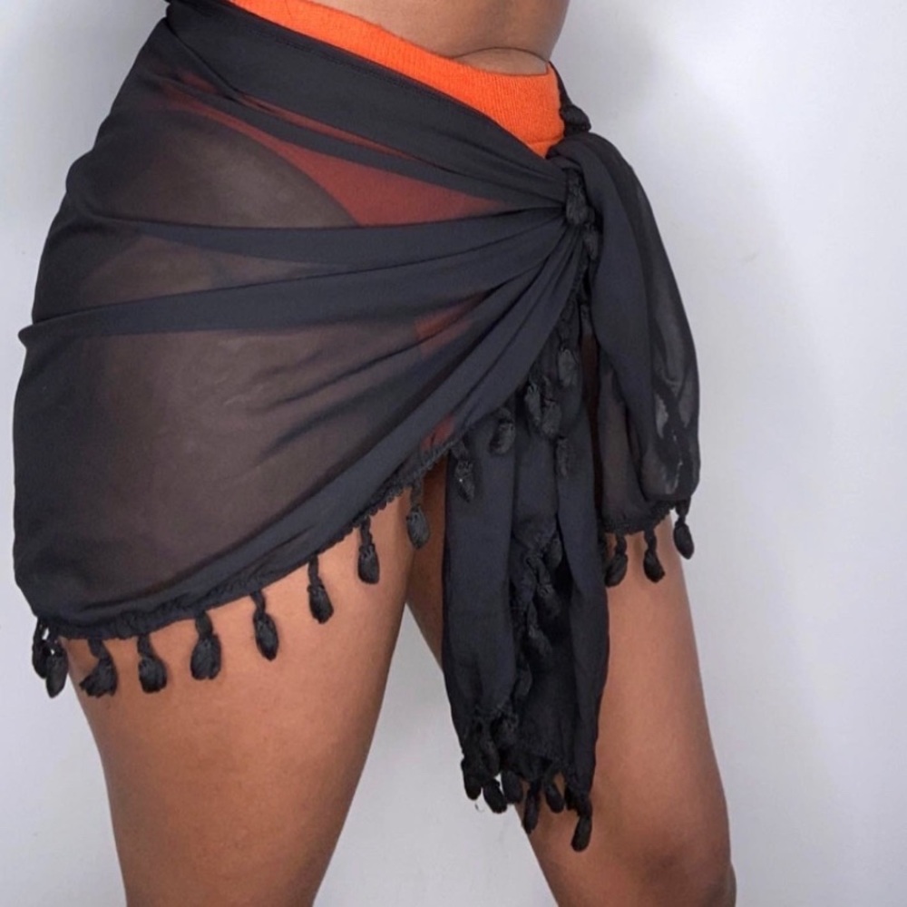 Black swim skirt cover up